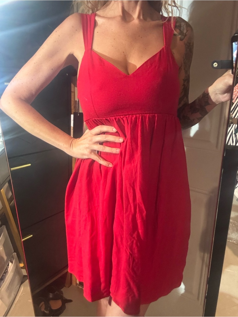 Trixxi Vibrant Red Sweetheart Mini Dress